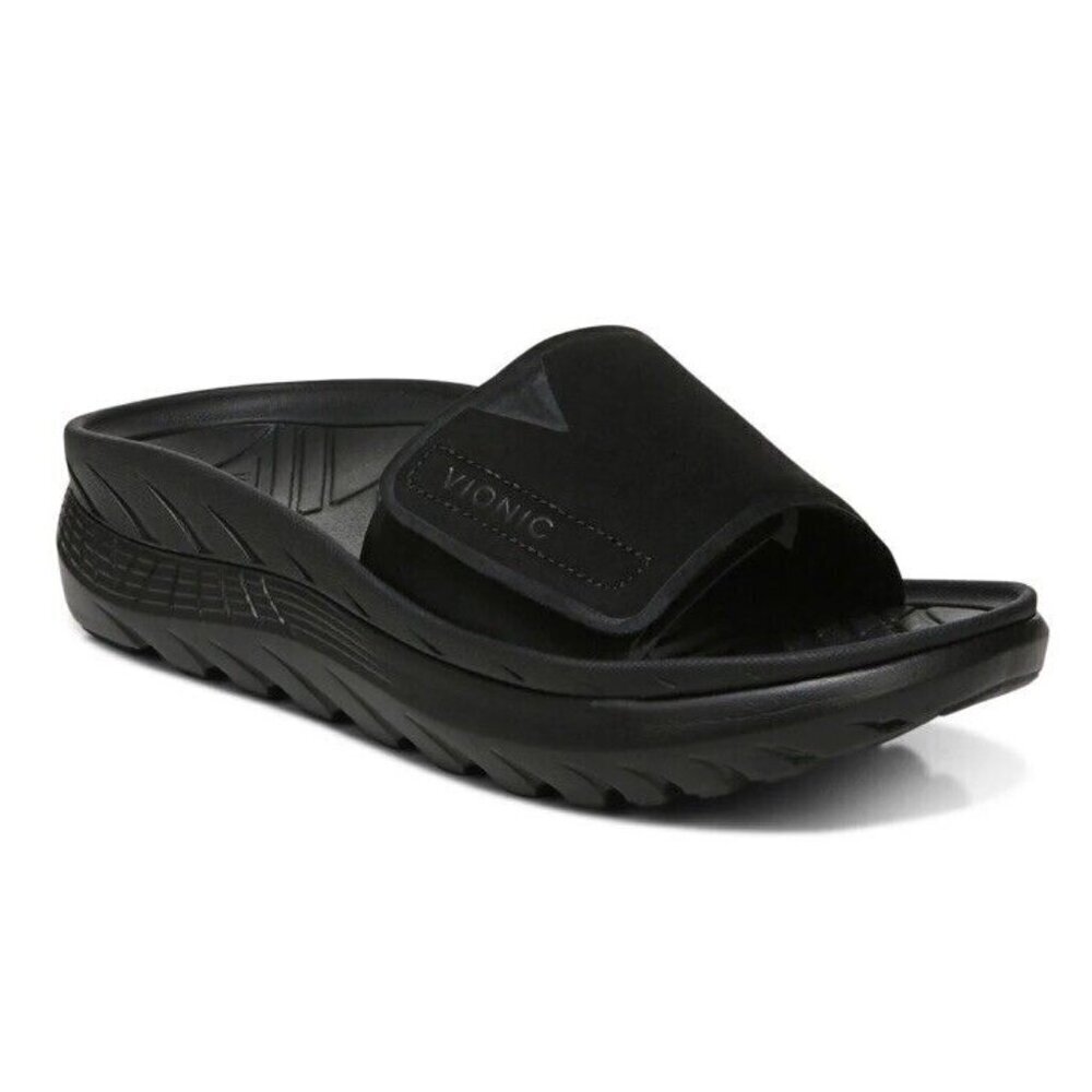 Vionic REJUVENATE RECOVERY SANDAL Slide Black Womens 6 Medium New